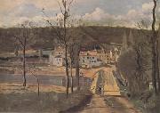 Jean Baptiste Camille  Corot Les Maisons Cabassud a Ville-d'Avray (mk11) oil painting on canvas